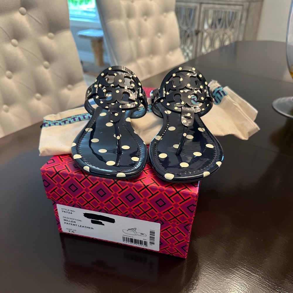 Tory Burch patent leather Miller sandal 7.5